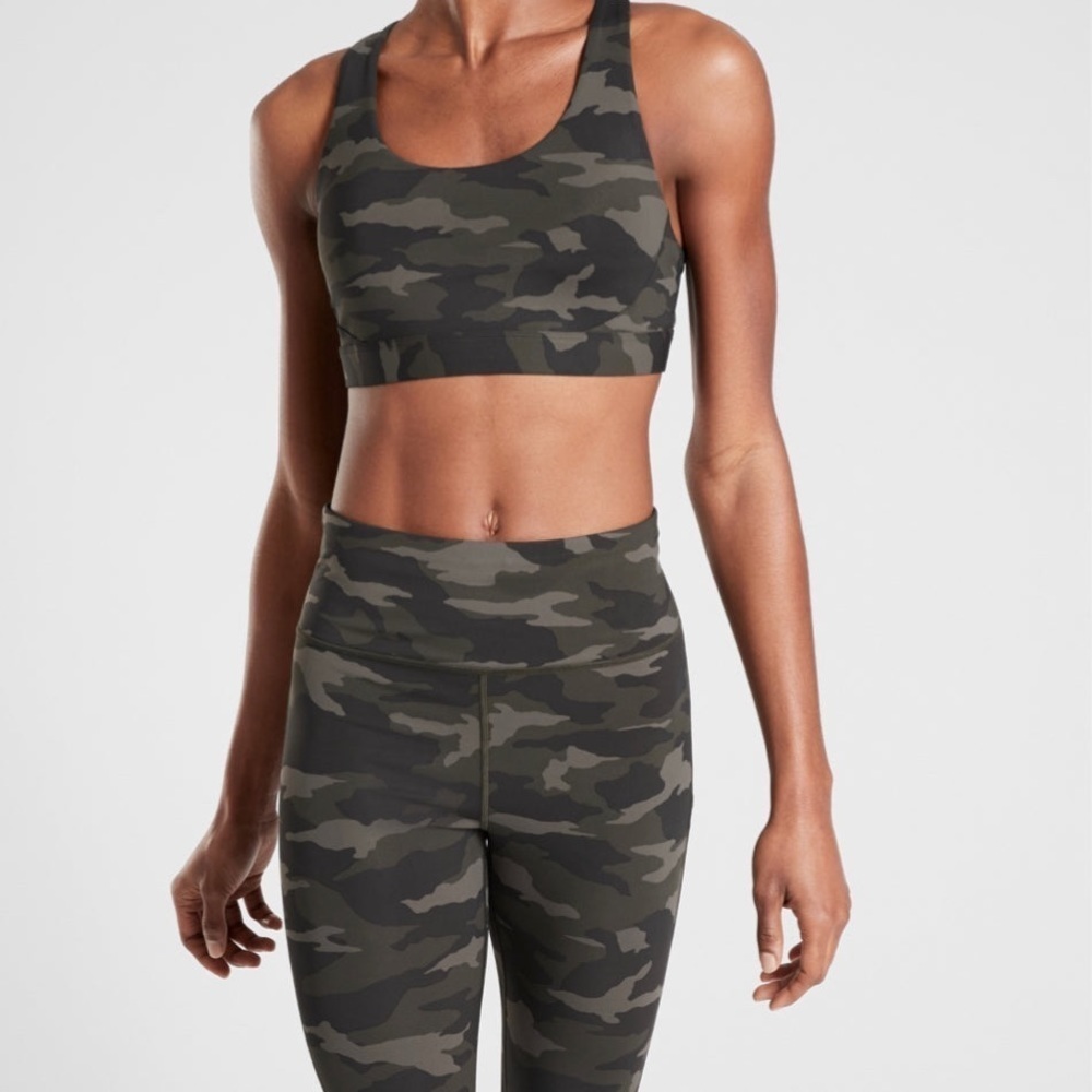 ATHLETA A-C Ultimate Bra In Supersonic, Olive Camo
